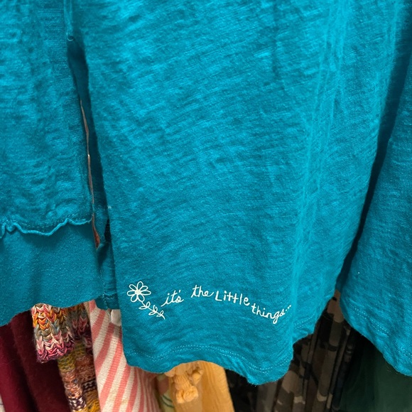 Natural Life Aqua Oversized Long Sleeve T-shirt Size Small! - Picture 6 of 6